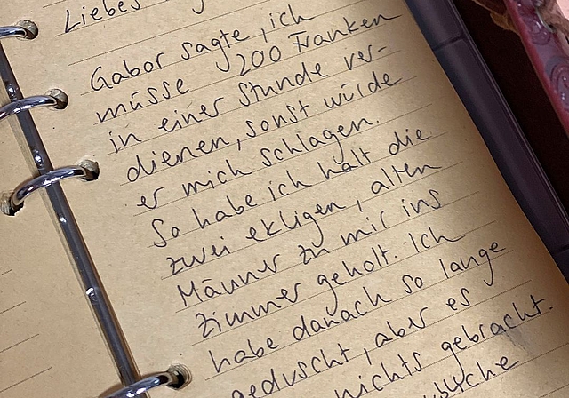 Im Tagebuch erfährt man vom Schicksal einer jungen Frau, die Opfer von Menschenhandel wurde.