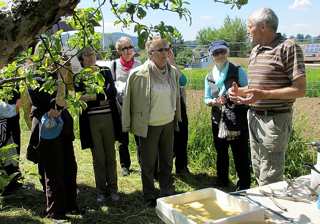 Besuch beim Bienenzüchter Albin Moser (r.). Foto: zVg
