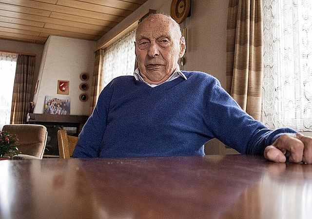 Bernhard Scherer (99) lebt noch in seinem Haus in Killwangen. (Barbara Scherer)