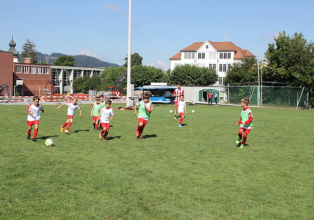 Total nahmen 77 Kinder im vom Sportverein Würenlos organisierten fünftägigen Fussballcamp teil. Rahel Bühler
