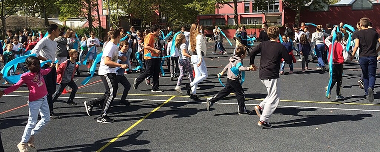 Die Neuenhofer Schüler haben ihren Olma-Auftritt lange geprobt. Foto: zVg