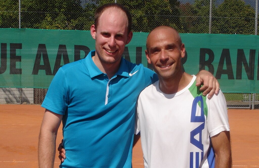 Finalisten im Herren-Einzel Thomas Widrig und Maurizio Pozzi.